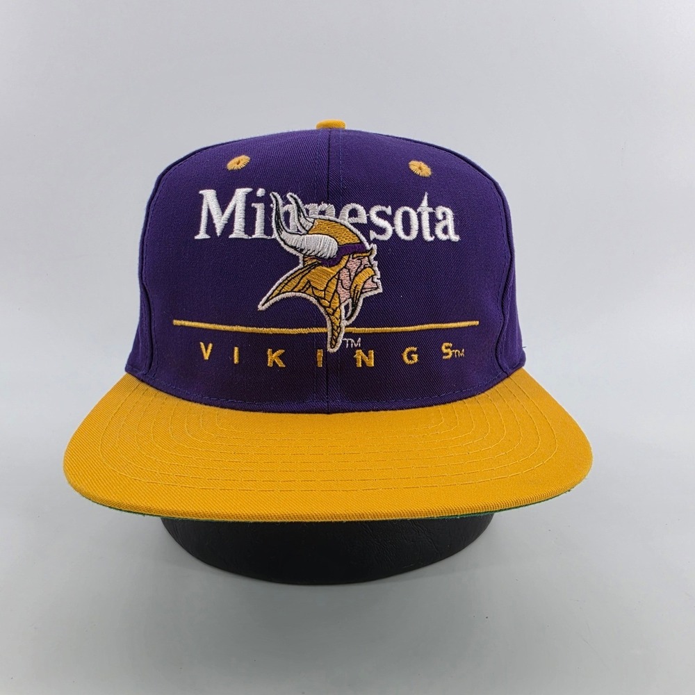 Vintage Minnesota Vikings Hat Eastport Team NFL Snapback Purple Gold Unworn Cap